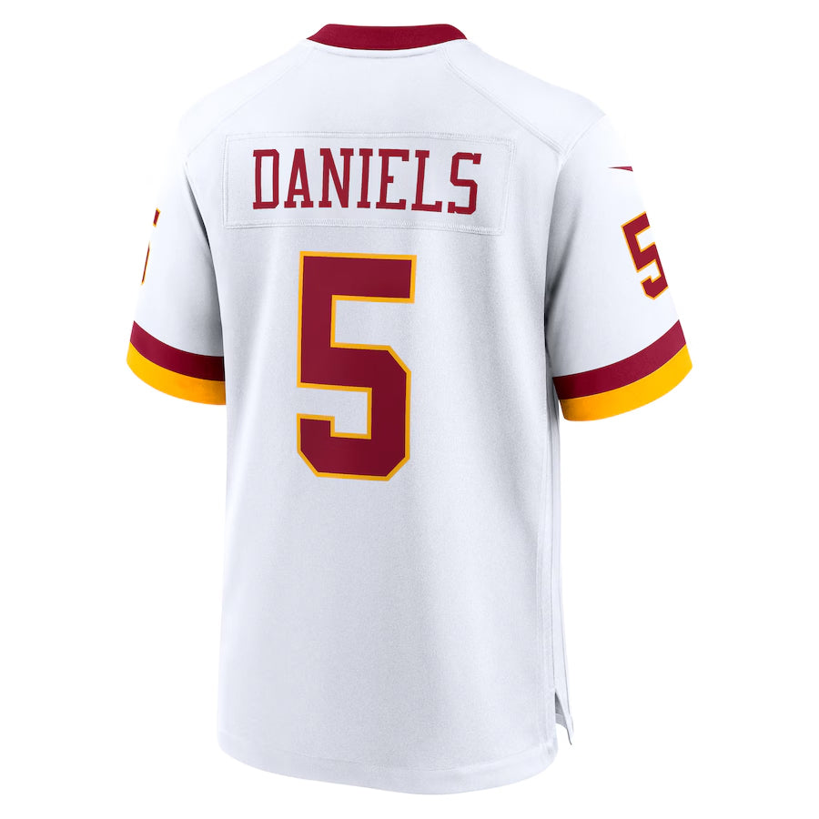 W.Commanders #5 Jayden Daniels Player White Home Game Football Jerseys football jersey product view 1