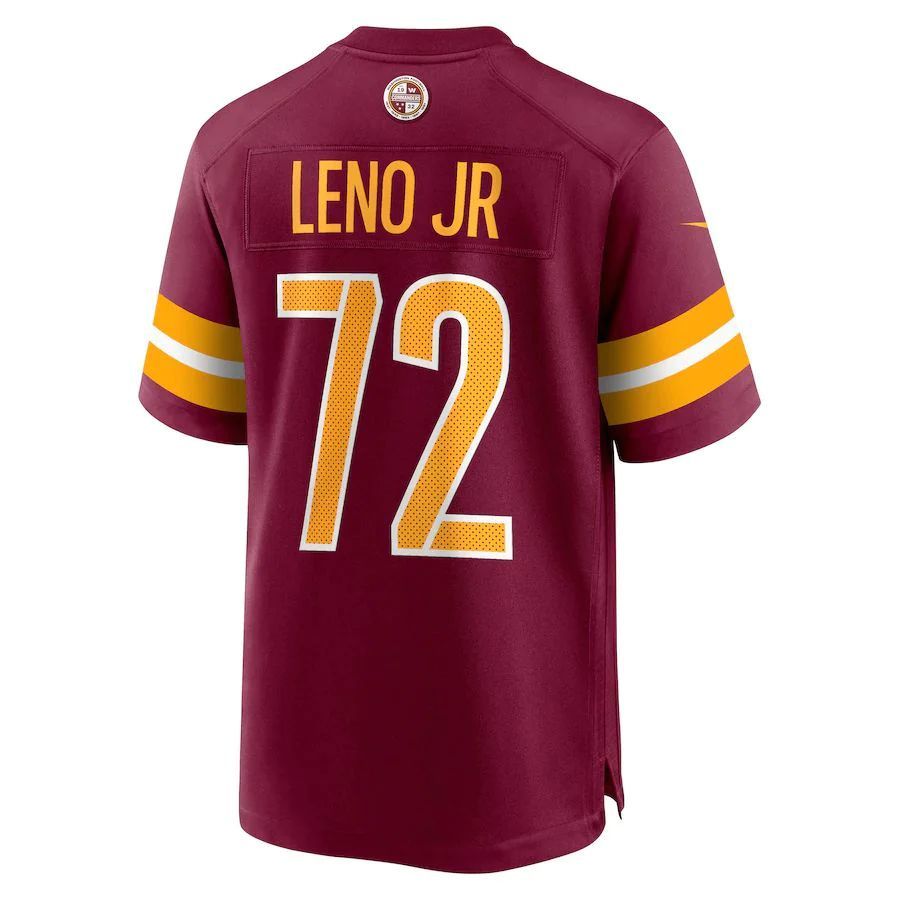 W.Commanders #72 Charles Leno Jr. Player Burgundy Home Game Football Jerseys football jersey product view 1