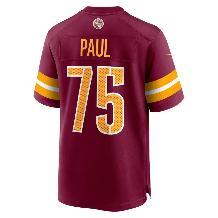 W.Commanders #75 Chris Paul Burgundy Player Game Jersey Stitched American Football Jerseys football jersey product view 1