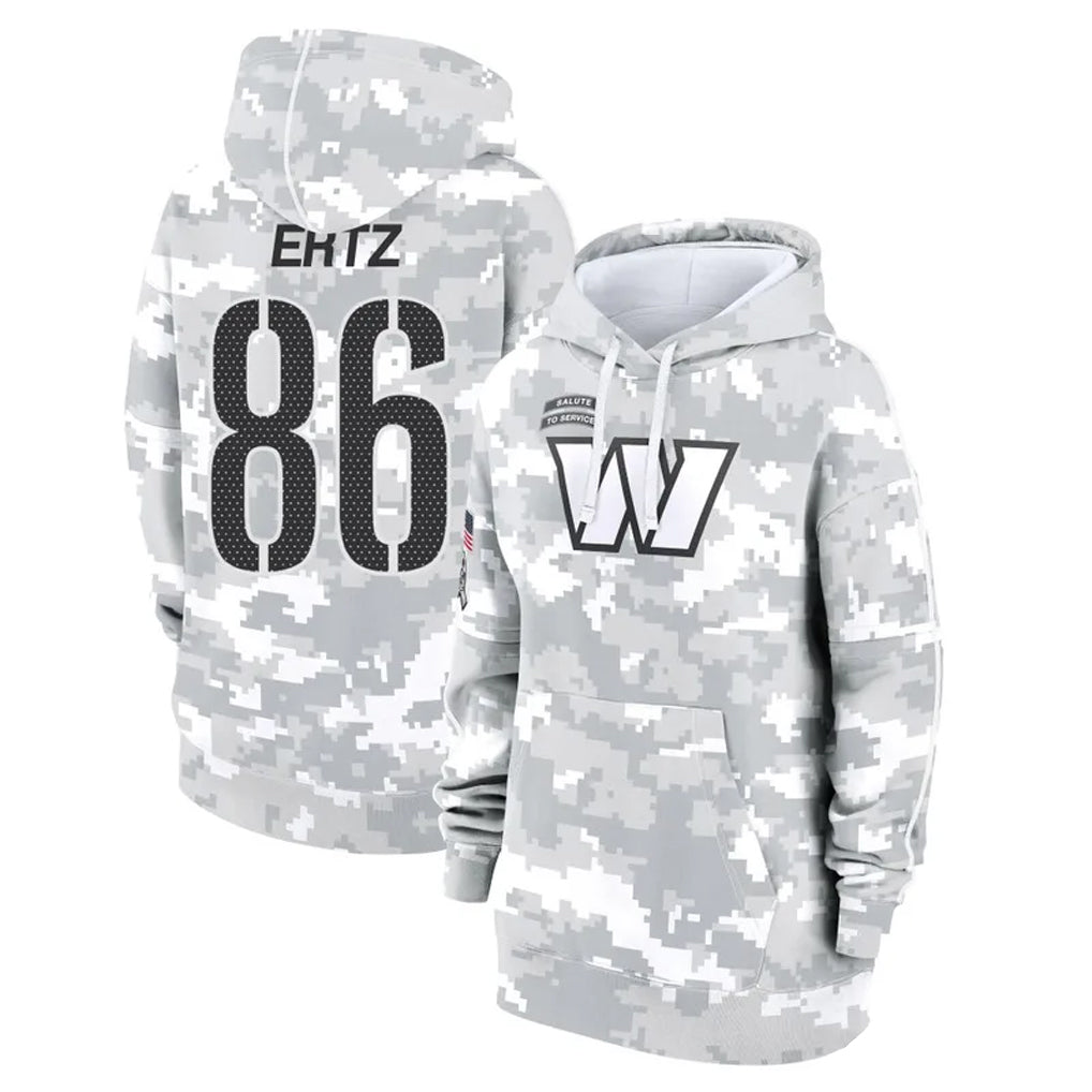 W.Commanders #86 Zach Ertz Player Arctic Camo Salute to Service Hoodies Football Jerseys football jersey product view 1