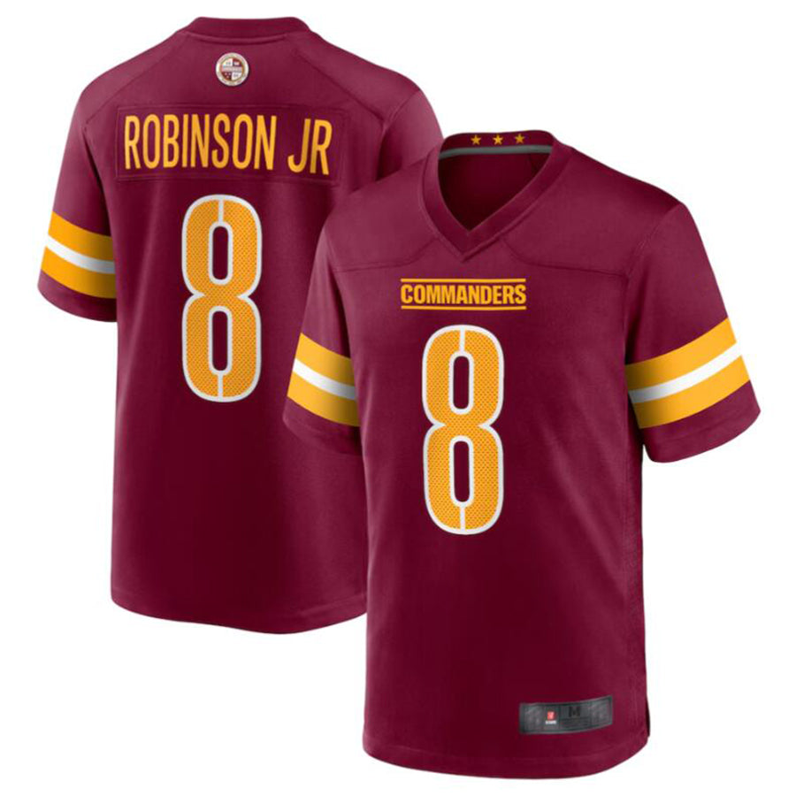 W.Commanders #8 Brian Robinson Player Burgundy Home Game Football Jerseys football jersey product view 2