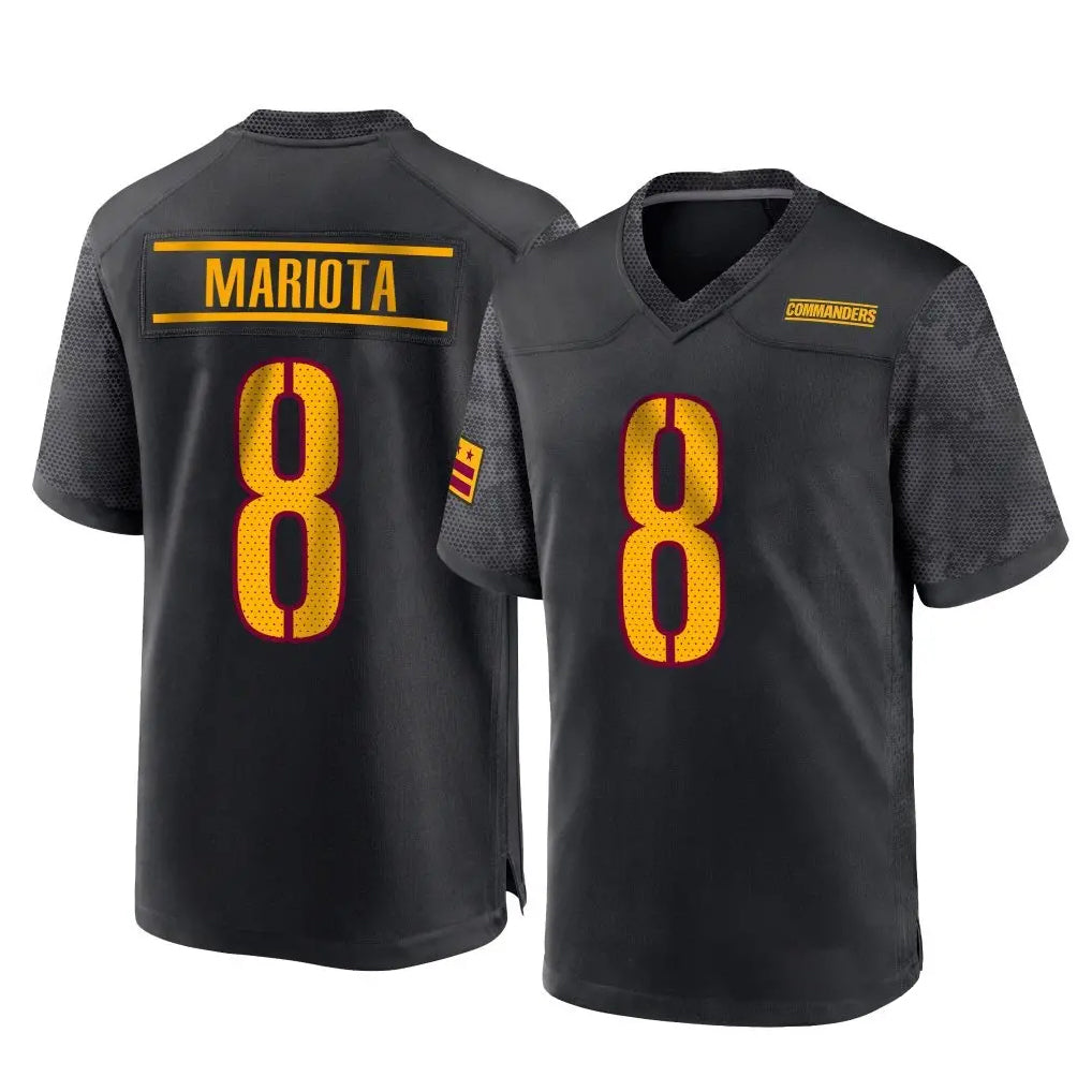 W.Commanders #8 Marcus Mariota Player Black Home Game Football Jerseys football jersey product view 1