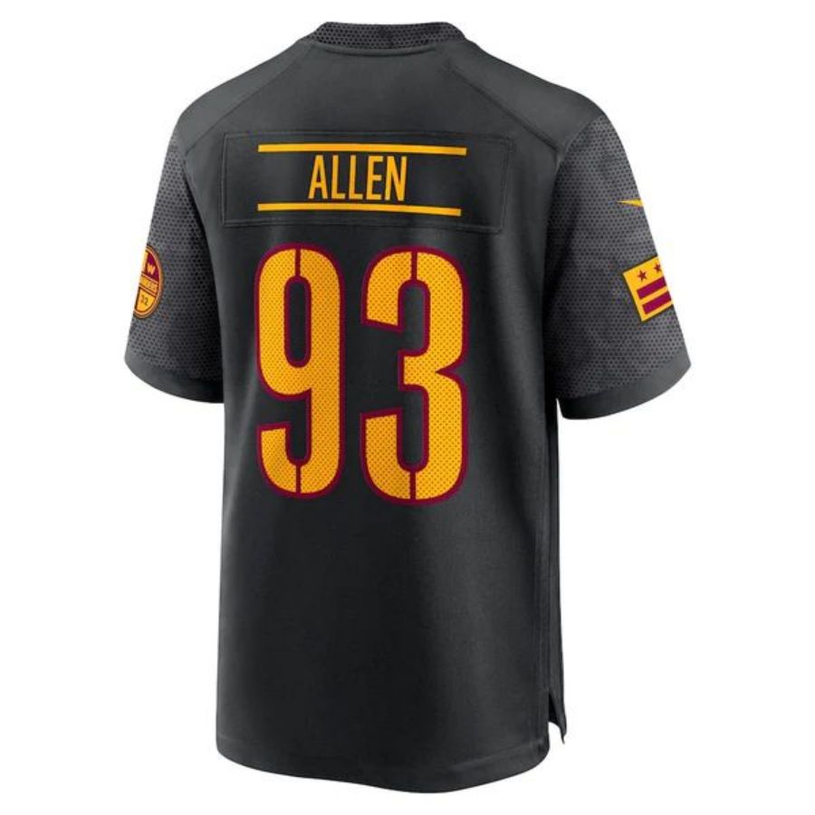 W.Commanders #93 Jonathan Allen Player Black Alternate Game Football Jerseys football jersey product view 1