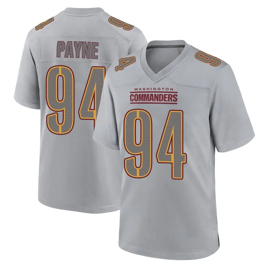 W.Commanders #94 Daron Payne Player Gray Fashion Game Football Jerseys football jersey product view 1