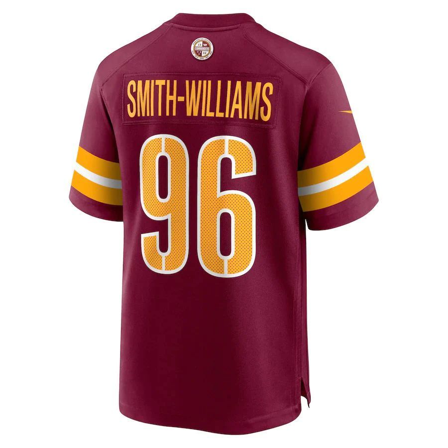 W.Commanders #96 James Smith-Williams Burgundy Game Player Jersey Stitched American Football Jerseys football jersey product view 1