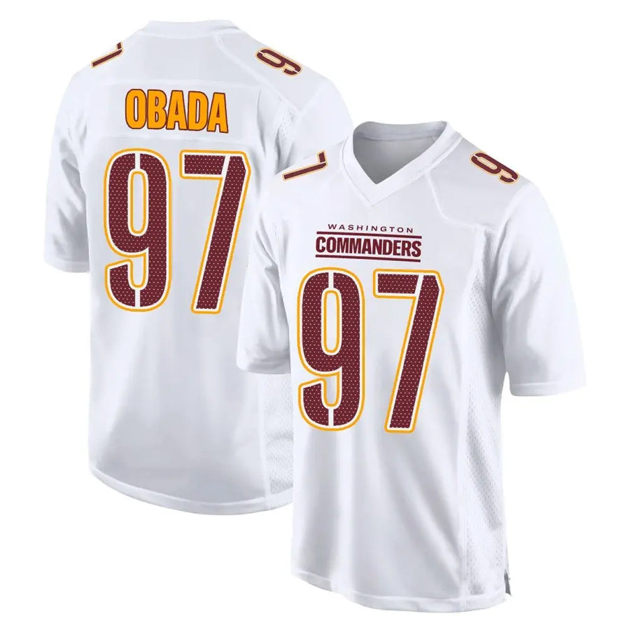 W.Commanders #97 Efe Obada Player White Fashion Football Jerseys football jersey product view 1