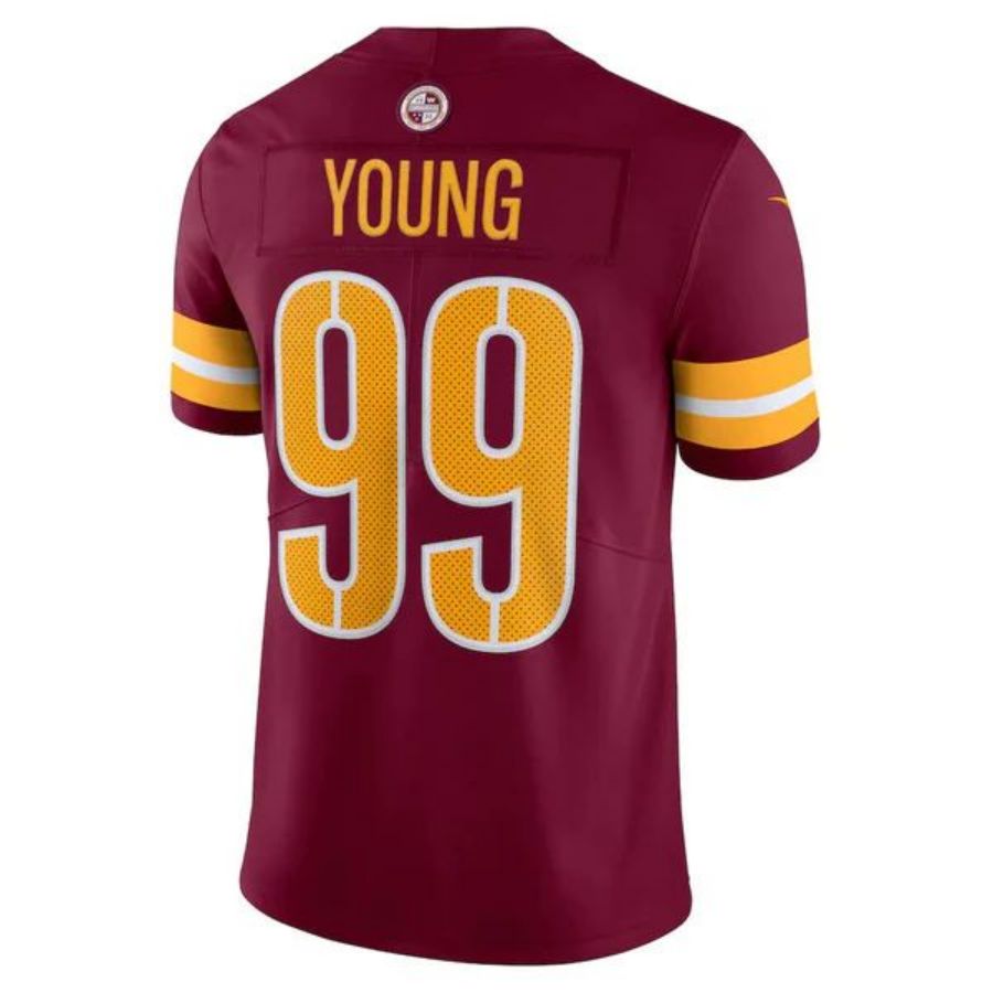 W.Commanders #99 Chase Young Burgundy Vapor Limited Jersey Stitched American Football Jerseys football jersey product view 1