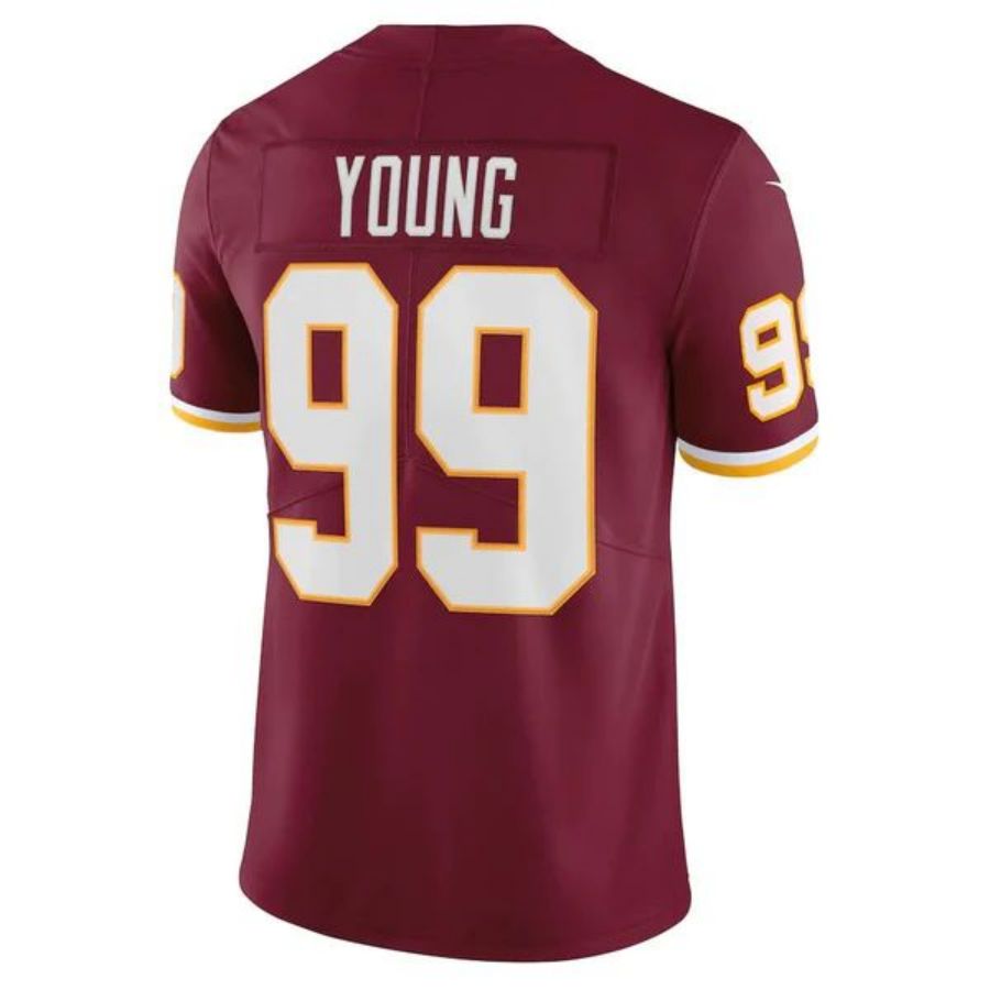 W.Commanders #99 Chase Young Burgundy Vapor Limited Jersey Stitched American Football Jerseys football jersey product view 1