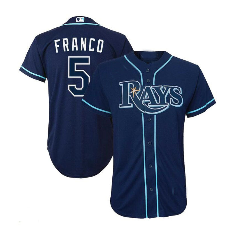 Tampa Bay Rays #5 Wander Franco Alternate Replica Player Jersey - Navy Baseball Jerseys baseball jersey product view 1