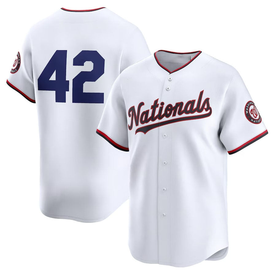 Washington Nationals 2024 #42 Jackie Robinson Day Home Limited Jersey ¨C White Stitches Baseball Jerseys baseball jersey product view 1