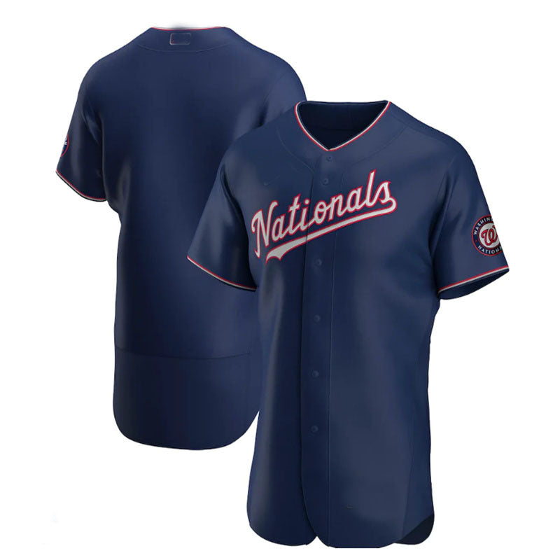 Washington Nationals Alternate Authentic Team Jersey - Navy Baseball Jerseys baseball jersey product view 1
