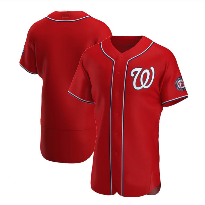 Washington Nationals Alternate Authentic Team Jersey - Red Baseball Jerseys baseball jersey product view 1