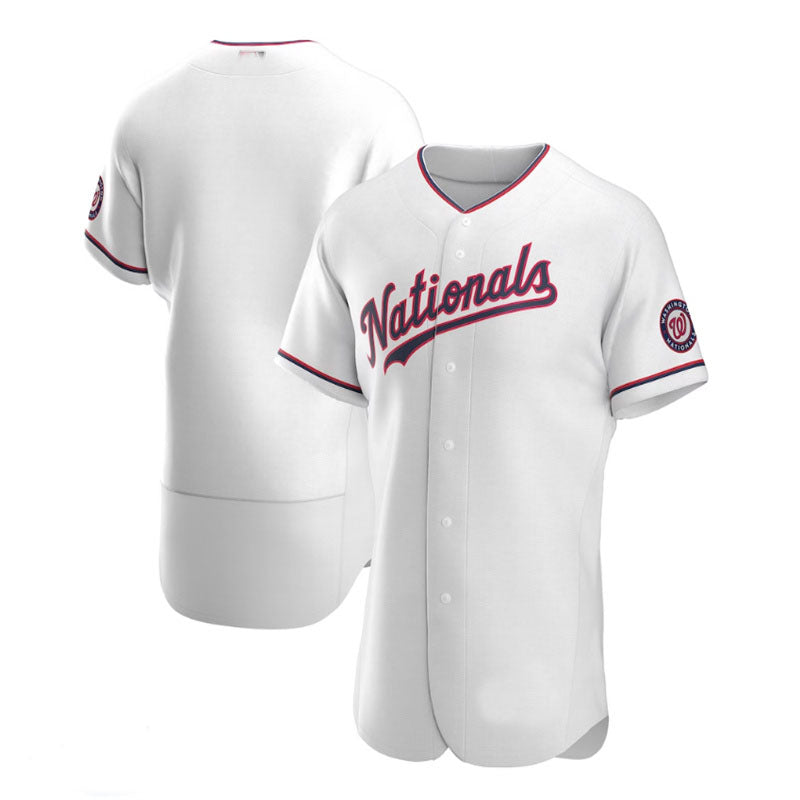 Washington Nationals Alternate Authentic Team Jersey - White Baseball Jerseys baseball jersey product view 1
