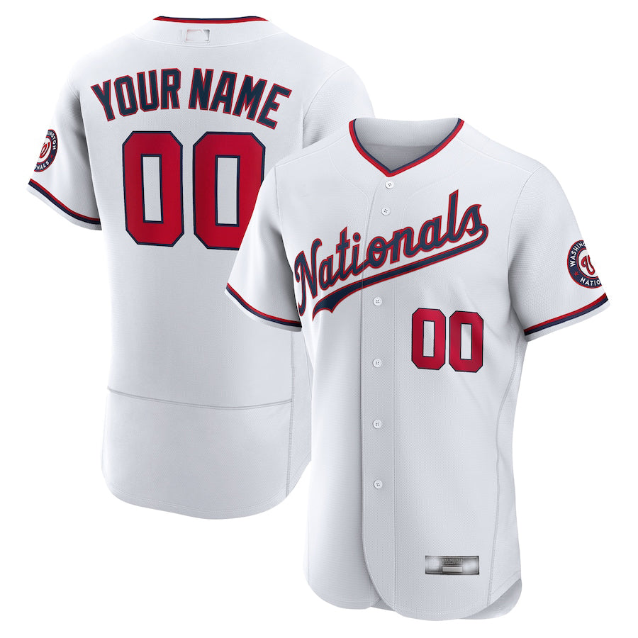 Custom Washington Nationals White Official Authentic Custom Jersey Baseball Jerseys baseball jersey product view 1
