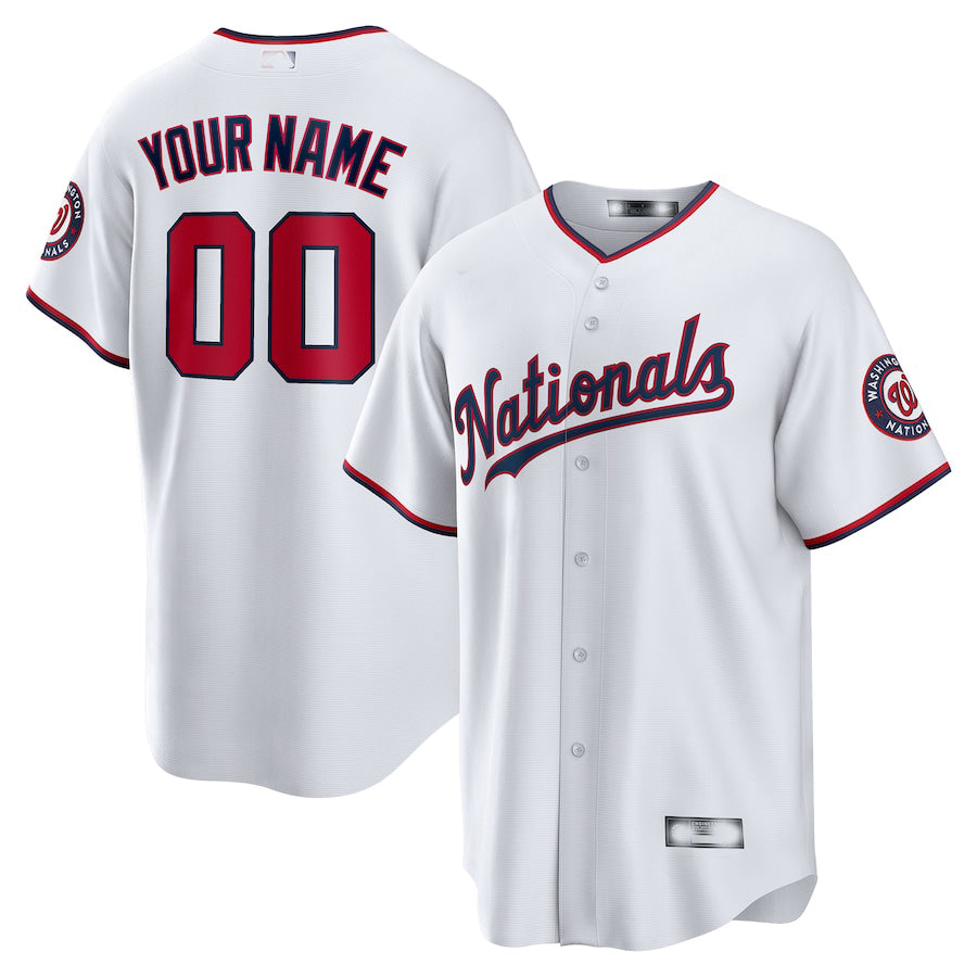 Custom Washington Nationals White Replica Custom Jersey Baseball Jerseys baseball jersey product view 1