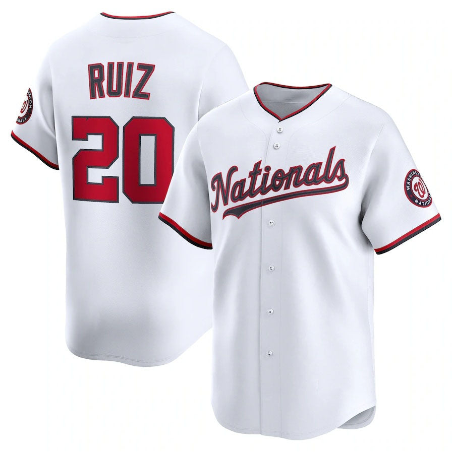 Washington Nationals #20 Keibert Ruiz Home Limited Player Jersey - White Stitched Baseball Jersey baseball jersey product view 1