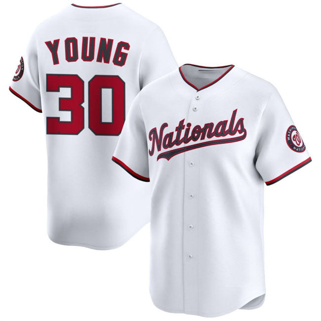 Washington Nationals #30 Jacob Young White 2025 Home Limited Stitched Baseball Jersey baseball jersey product view 1