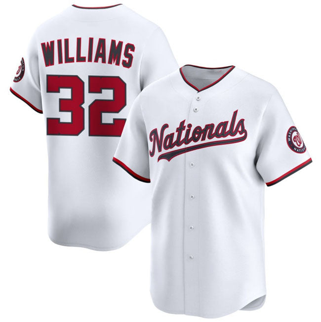 Washington Nationals #32 Trevor Williams White 2025 Home Limited Stitched Baseball Jersey baseball jersey product view 1