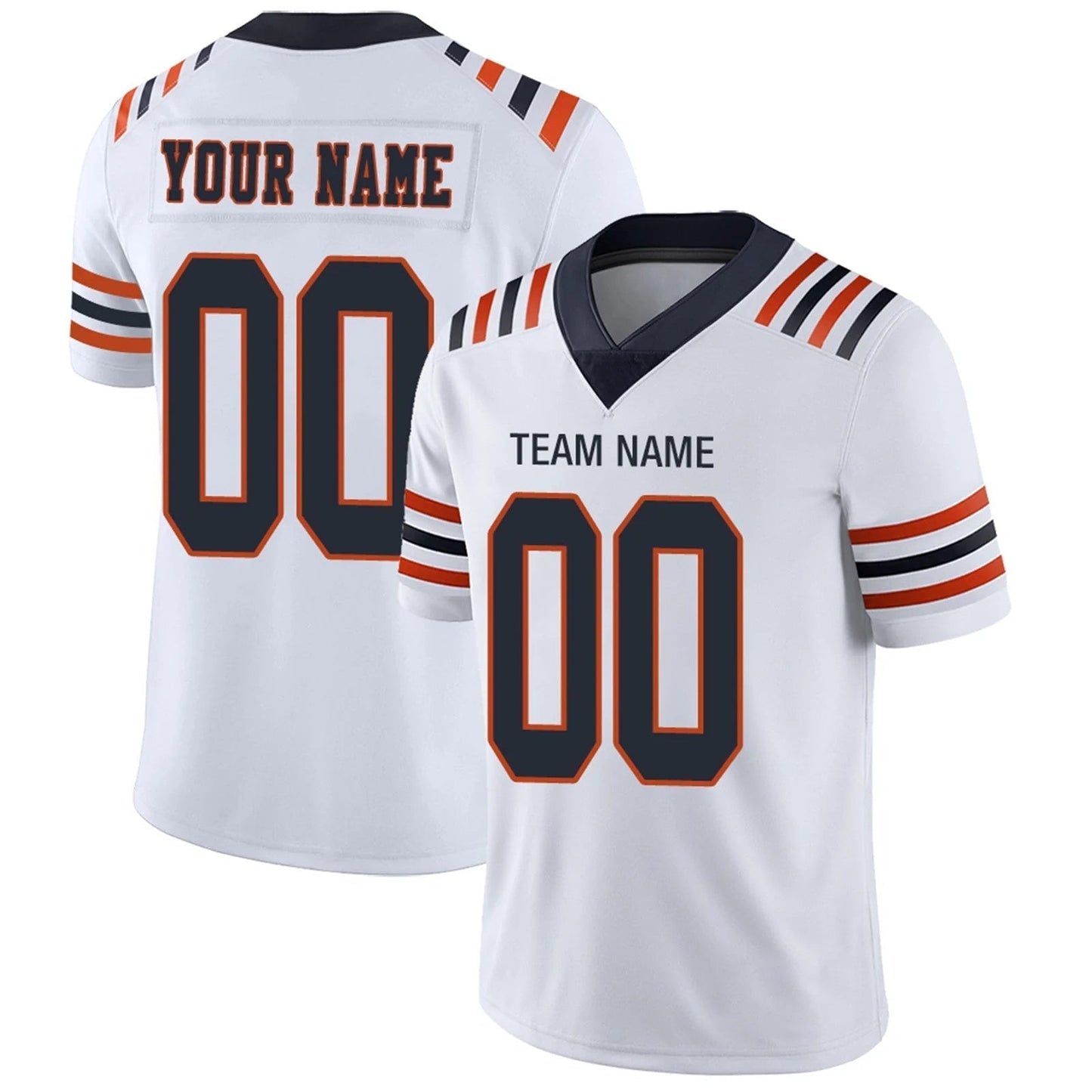 Custom C.Bears White Personalized Design Your Own Name and Number for Men Women Youth Jerseys football jersey product view 1