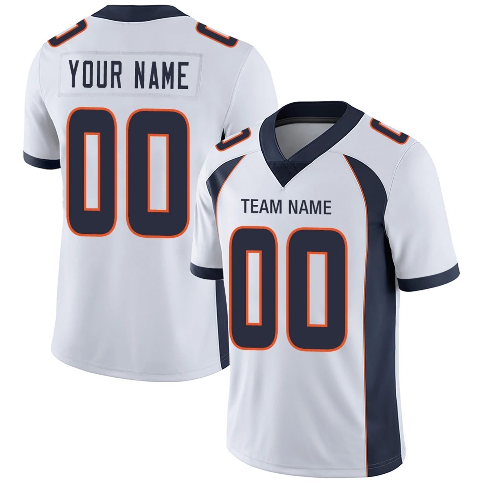 Custom D.Broncos White Personalized Design Your Own Name and Number for Men Women Youth Jerseys football jersey product view 1