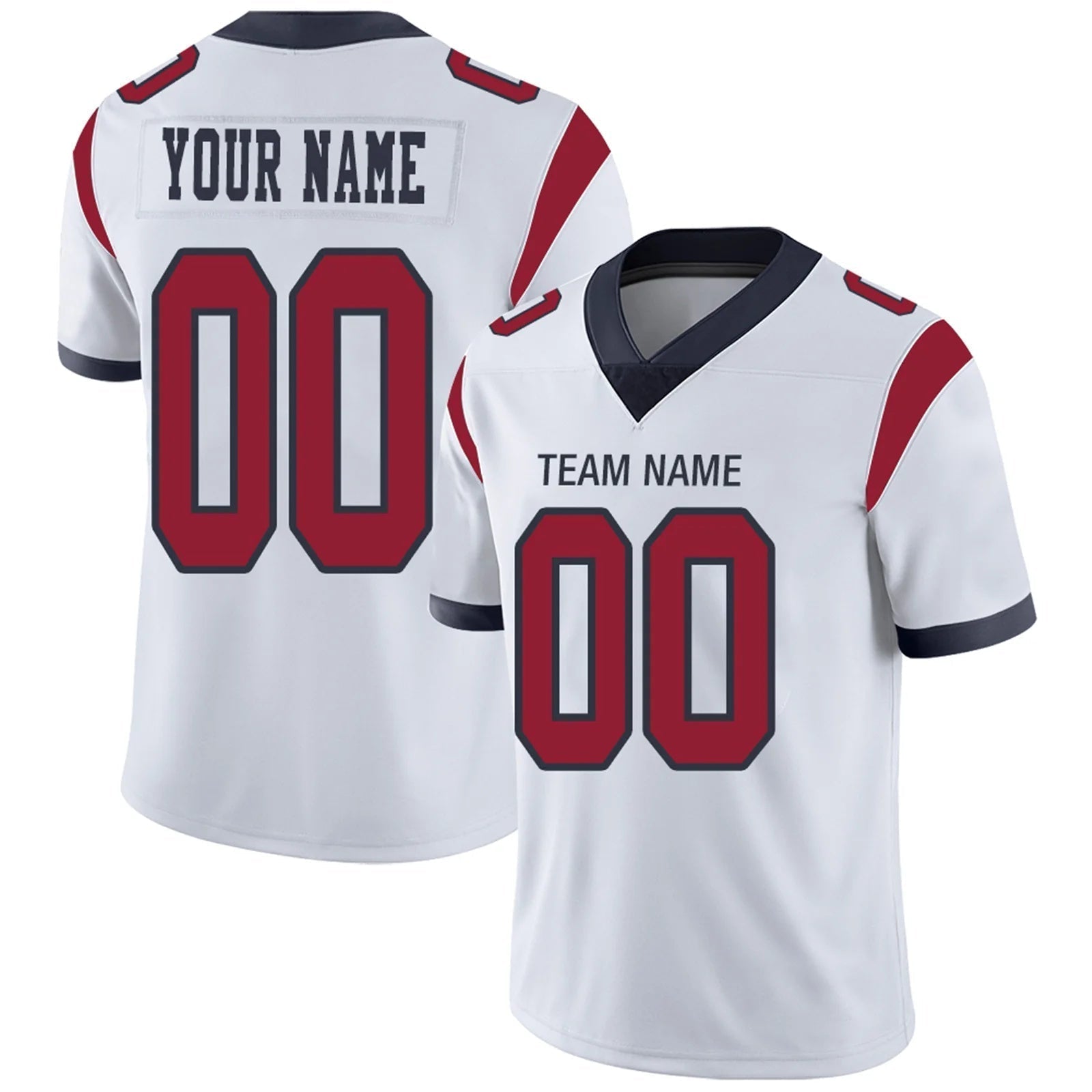 Custom H.Texans White Personalized Design Your Own Name and Number for Men Women Youth Jerseys football jersey product view 1