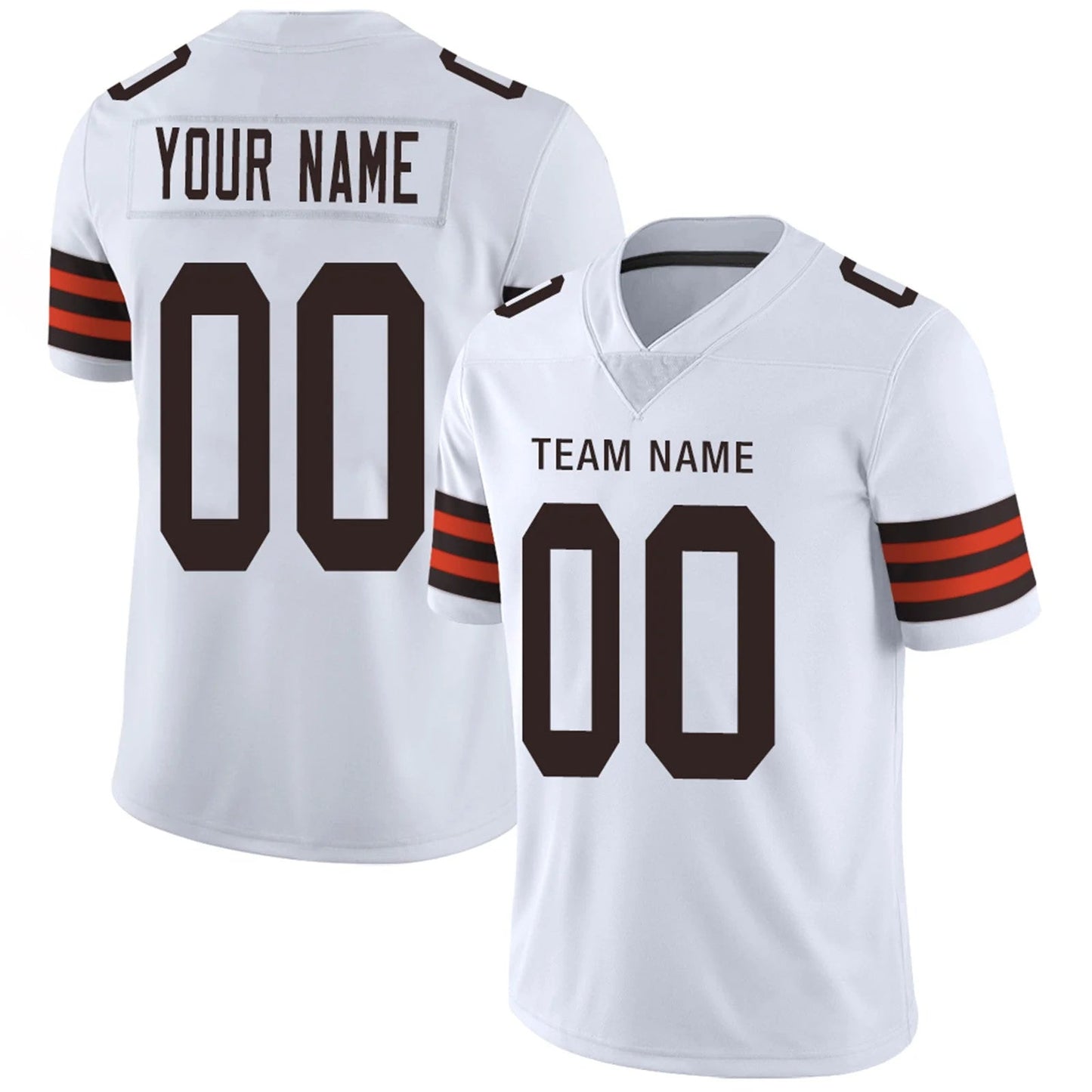 Custom C.Browns White Personalized Design Your Own Name and Number for Men Women Youth Jerseys football jersey product view 1