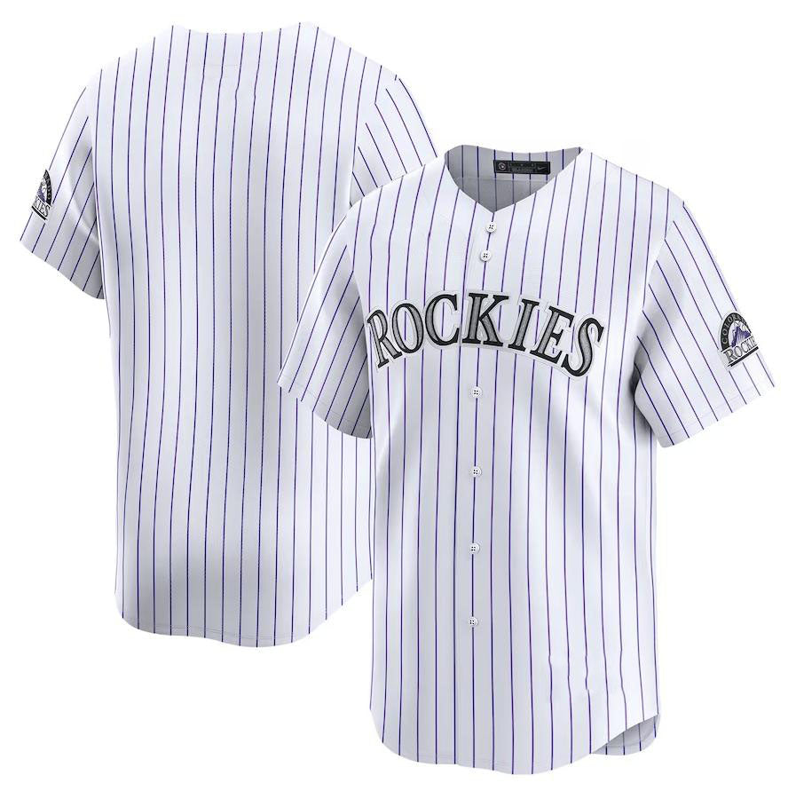 Colorado Rockies White Alternate Replica Team Baseball Jersey baseball jersey product view 1