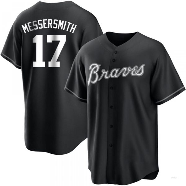 Atlanta Braves #17 Andy Messersmith White Black/ Jersey Stitches Baseball Jerseys baseball jersey product view 1