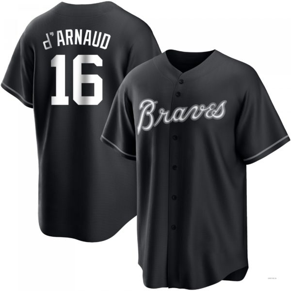 Atlanta Braves #16 Travis d¡¯Arnaud White Authentic 2022 All-Star Jersey Stitches Baseball Jerseys baseball jersey product view 1