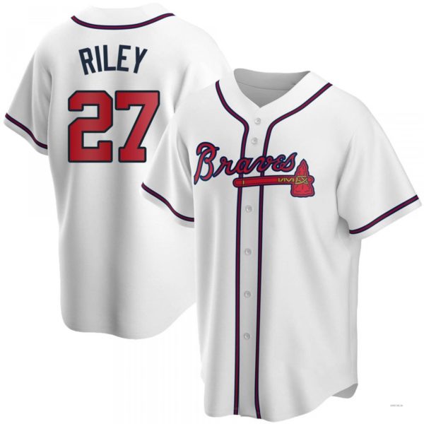 Atlanta Braves #27 Austin Riley White Home Jersey Stitches Baseball Jerseys baseball jersey product view 1