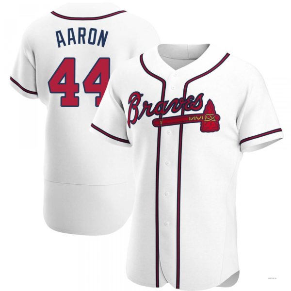 Atlanta Braves #44 Hank Aaron White Home Jersey Stitches Baseball Jerseys baseball jersey product view 1