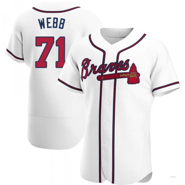 Atlanta Braves #71 Jacob Webb White Home Jersey Stitches Baseball Jerseys baseball jersey product view 1