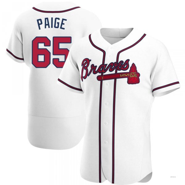 Atlanta Braves #65 Satchel Paige White Home Jersey Stitches Baseball Jerseys baseball jersey product view 1