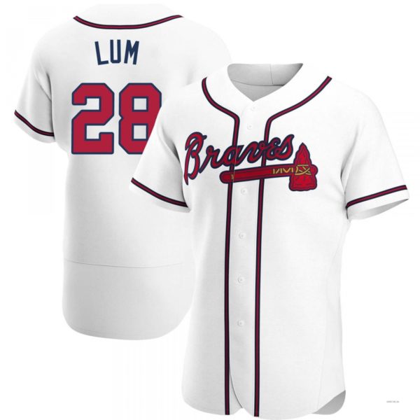 Atlanta Braves #28 Mike Lum White Home Jersey Stitches Baseball Jerseys baseball jersey product view 1