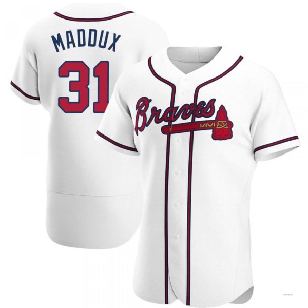 Atlanta Braves #31 Greg Maddux White Home Jersey Stitches Baseball Jerseys baseball jersey product view 1