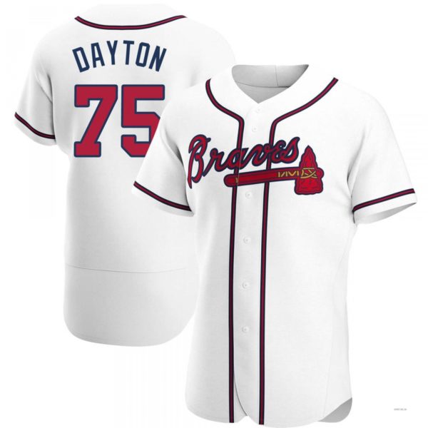 Atlanta Braves #75 Grant Dayton White Home Jersey Stitches Baseball Jerseys baseball jersey product view 1