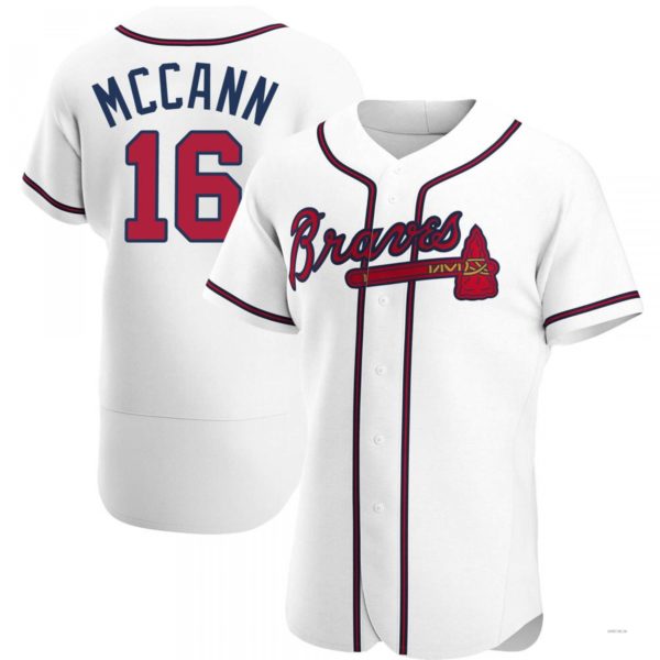 Atlanta Braves #16 Brian McCann White Home Jersey Stitches Baseball Jerseys baseball jersey product view 1