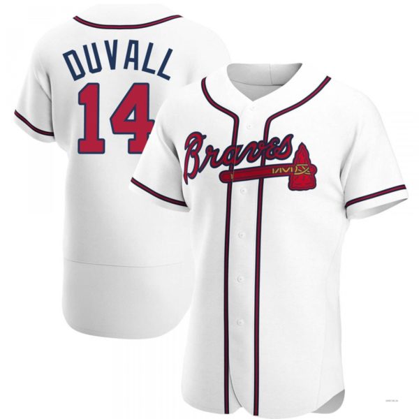 Atlanta Braves #14 Adam Duvall White Home Jersey Stitches Baseball Jerseys baseball jersey product view 1