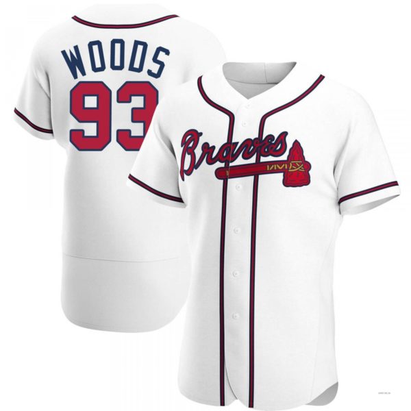 Atlanta Braves #93 William Woods White Home Jersey Stitches Baseball Jerseys baseball jersey product view 1