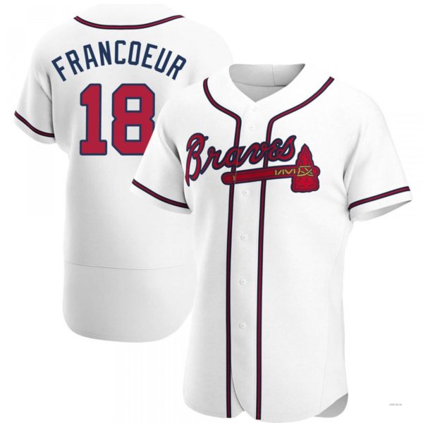 Atlanta Braves #18 Jeff Francoeur White Home Jersey Stitches Baseball Jerseys baseball jersey product view 1