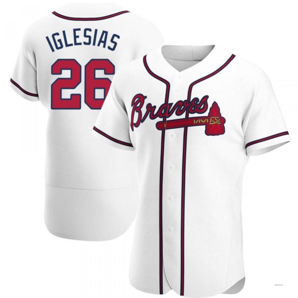 Atlanta Braves #26 Raisel Iglesias White Home Jersey Stitches Baseball Jerseys baseball jersey product view 1