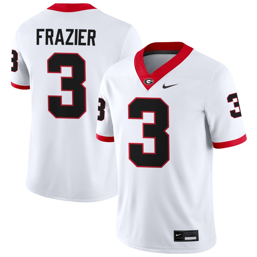 Nate Frazier Georgia Bulldogs Jersey - White sports jersey product view 1