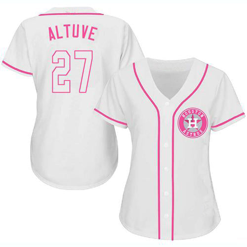 Baseball Jersey Houston Astros 27 Jose Altuve White Pink Fashion Stitched Jerseys baseball jersey product view 1