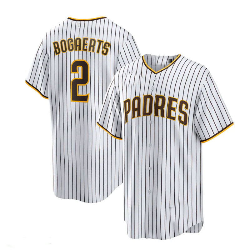 San Diego Padres #2 Xander Bogaerts Home Official Replica Player Jersey - White Brown Baseball Jerseys baseball jersey product view 1