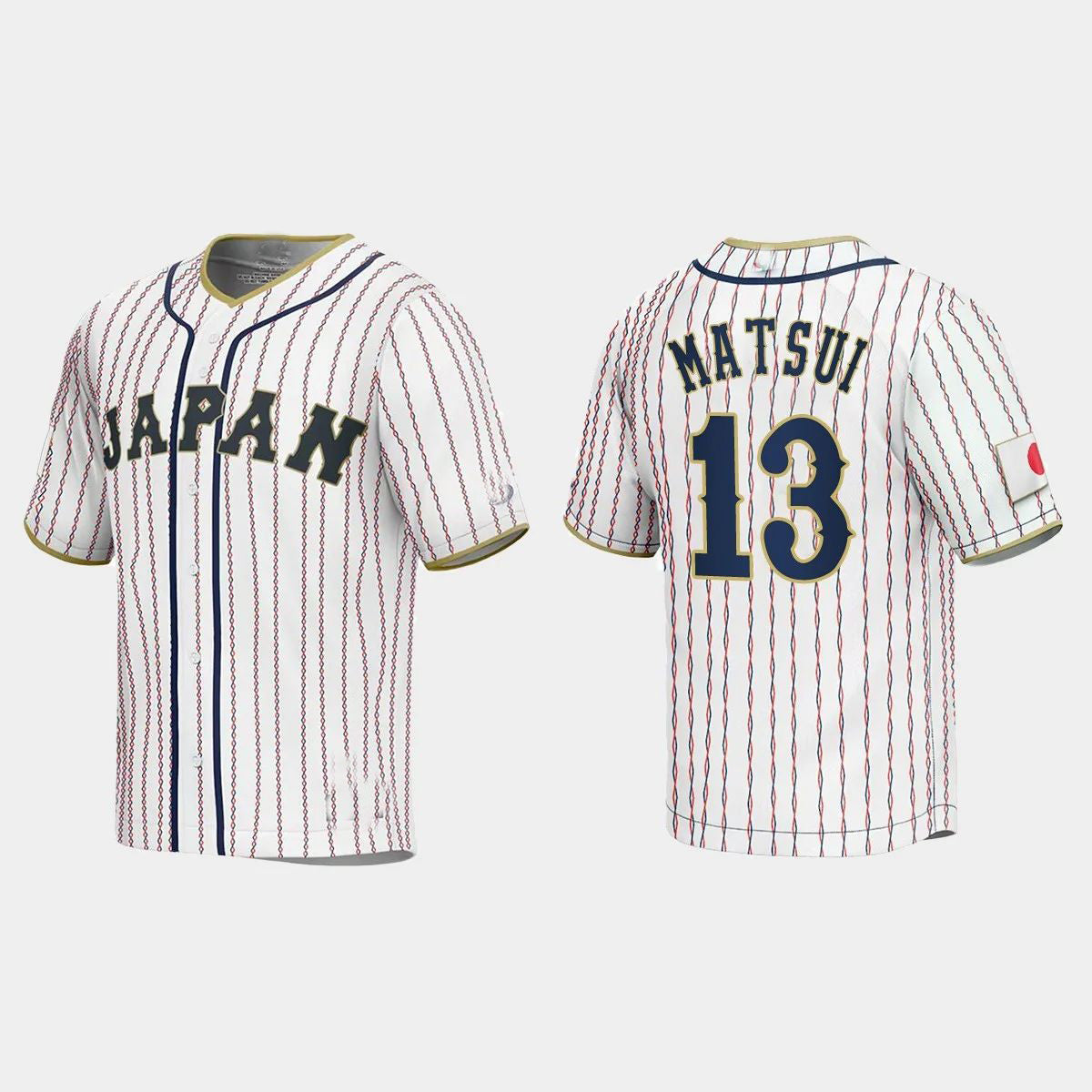 #13 YUKI MATSUI JAPAN BASEBALL 2023 WORLD BASEBALL CLASSIC JERSEY ¨C WHITE Stitches Baseball Jerseys baseball jersey product view 1