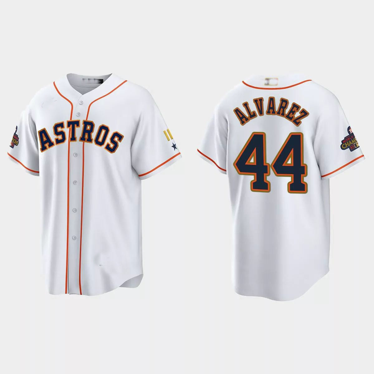 #44 Yordan Alvarez Houston Astros 2023 Gold Program Jersey ¨C White Stitches Baseball Jerseys baseball jersey product view 1
