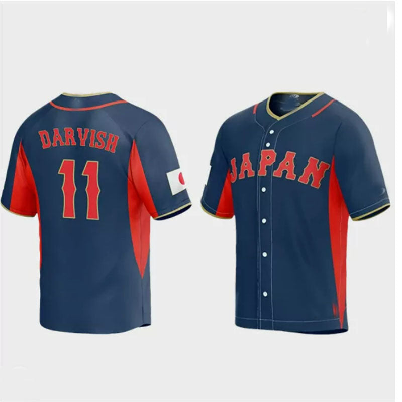 #11 Yu Darvish Japan Baseball 2023 World Baseball Classic Jersey ¨C Navy Stitches Baseball Jerseys baseball jersey product view 1