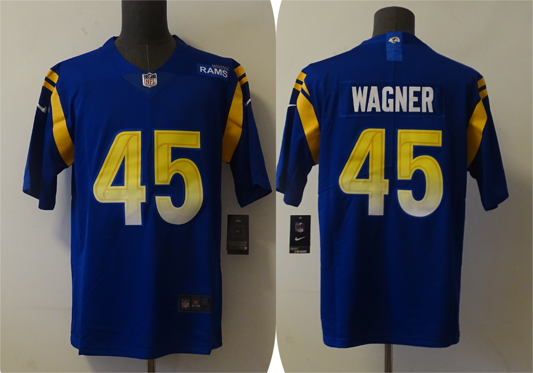 Men's Los Angeles Rams Bobby Wagner #45 Blue Game Jersey1 football jersey product view 1