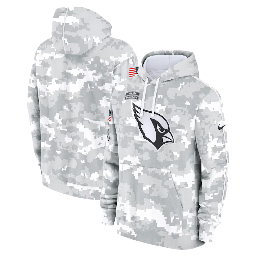 Men's Arizona Cardinals Arctic Camo 2024 Salute to Service Club Fleece Pullover Hoodie1 football jersey product view 1