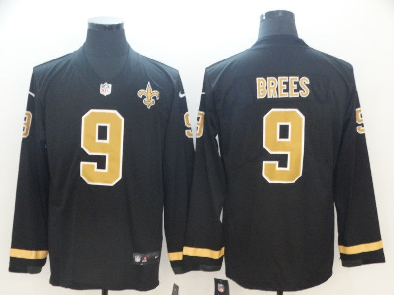 Men's New Orleans Saints #9 Drew Brees Black Alternate Game Jersey1 football jersey product view 1